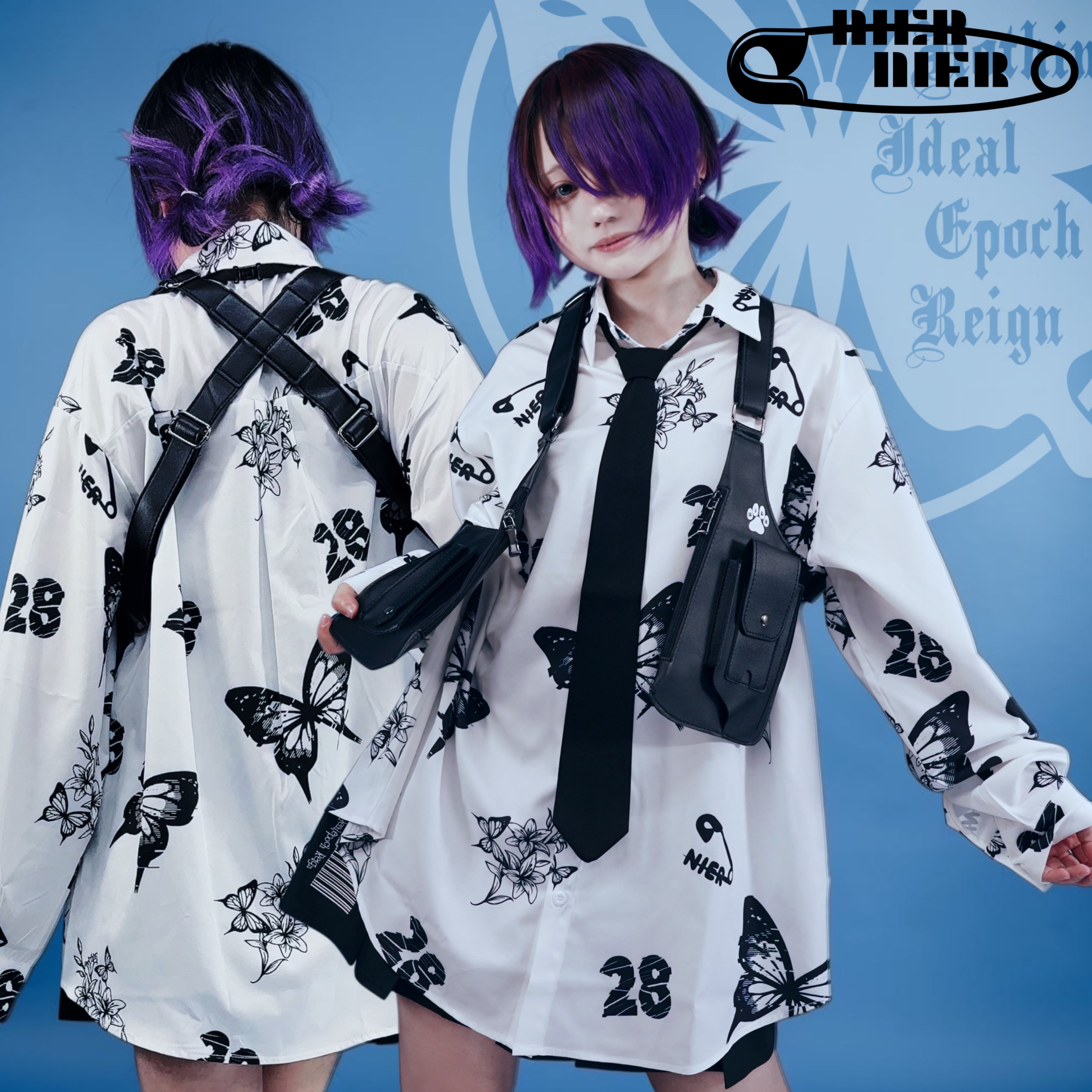 MULTI POCKET BLACK HARNESS | NIER CLOTHING