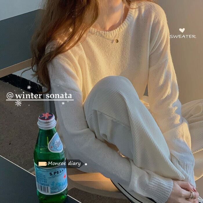 ニットセーター スプリングルーズスタイルシャツ トップス ロング 春物 モンロー98410750608