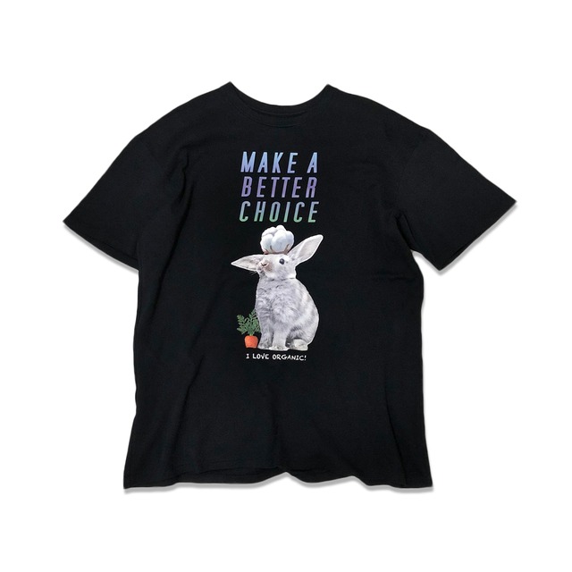 オーガニックコットン黒染め Tシャツ｜"MAKE A BETTER CHOICE" Organic Cotton T-SHIRT《国内用特別在庫商品》