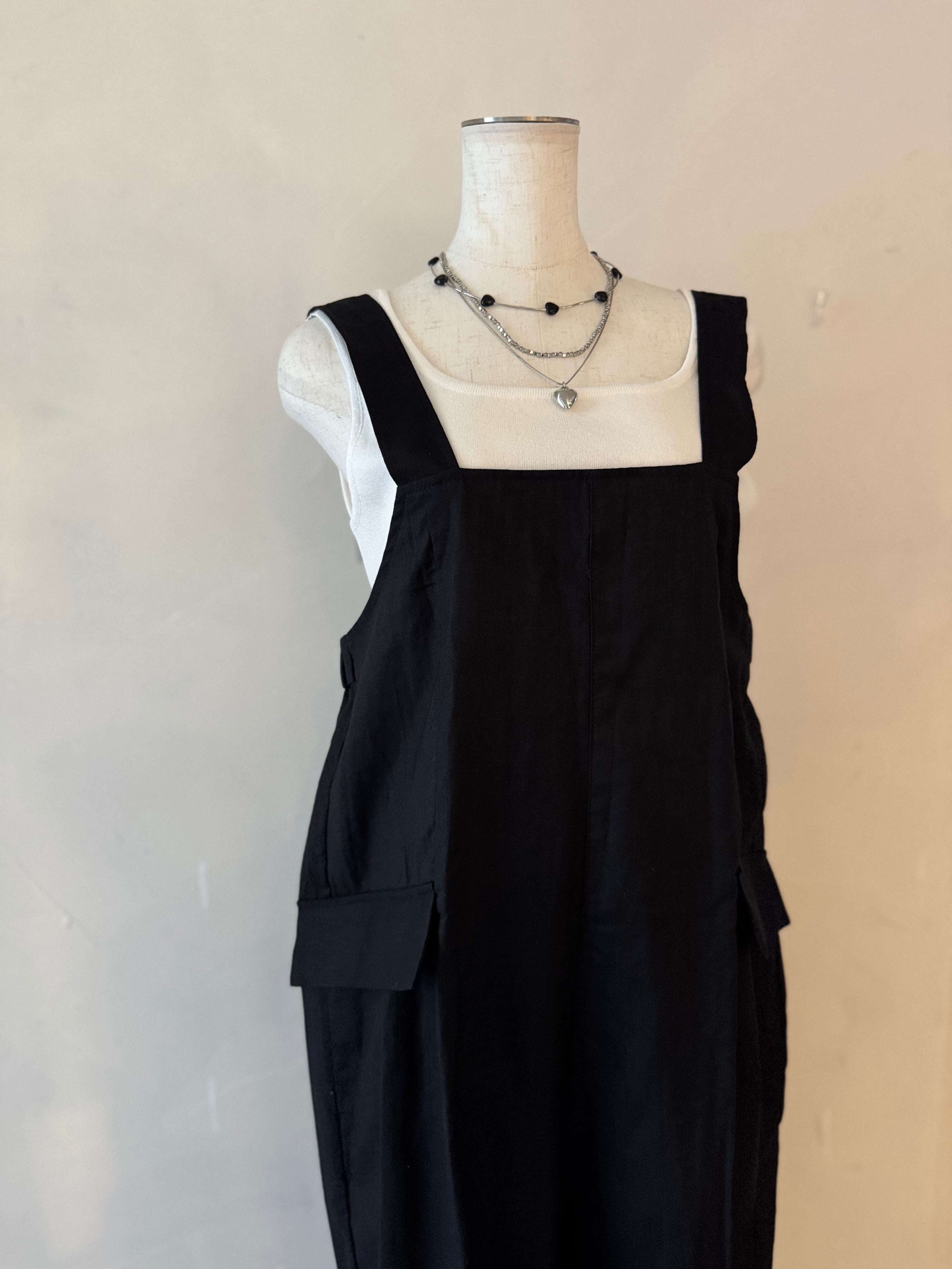 【SELECT】リネン混リラックスサロペット
