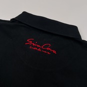 SINA COVA シナコバ マリン刺繍入り 鹿の子 半袖 ポロシャツ サイズ LL /メンズ/ブラック/日本製