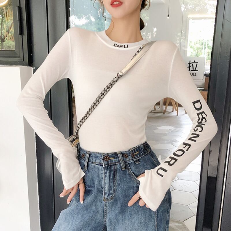 プリントTシャツ シャツ レディーススプリングトップス ロング 春物 ドラファッションホール725538373