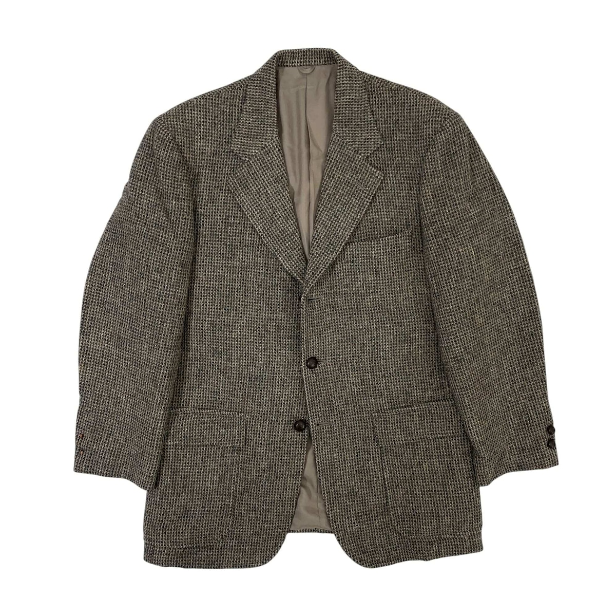 HARRIS TWEED ハリスツイード ピュアウール くるみボタン 3B 