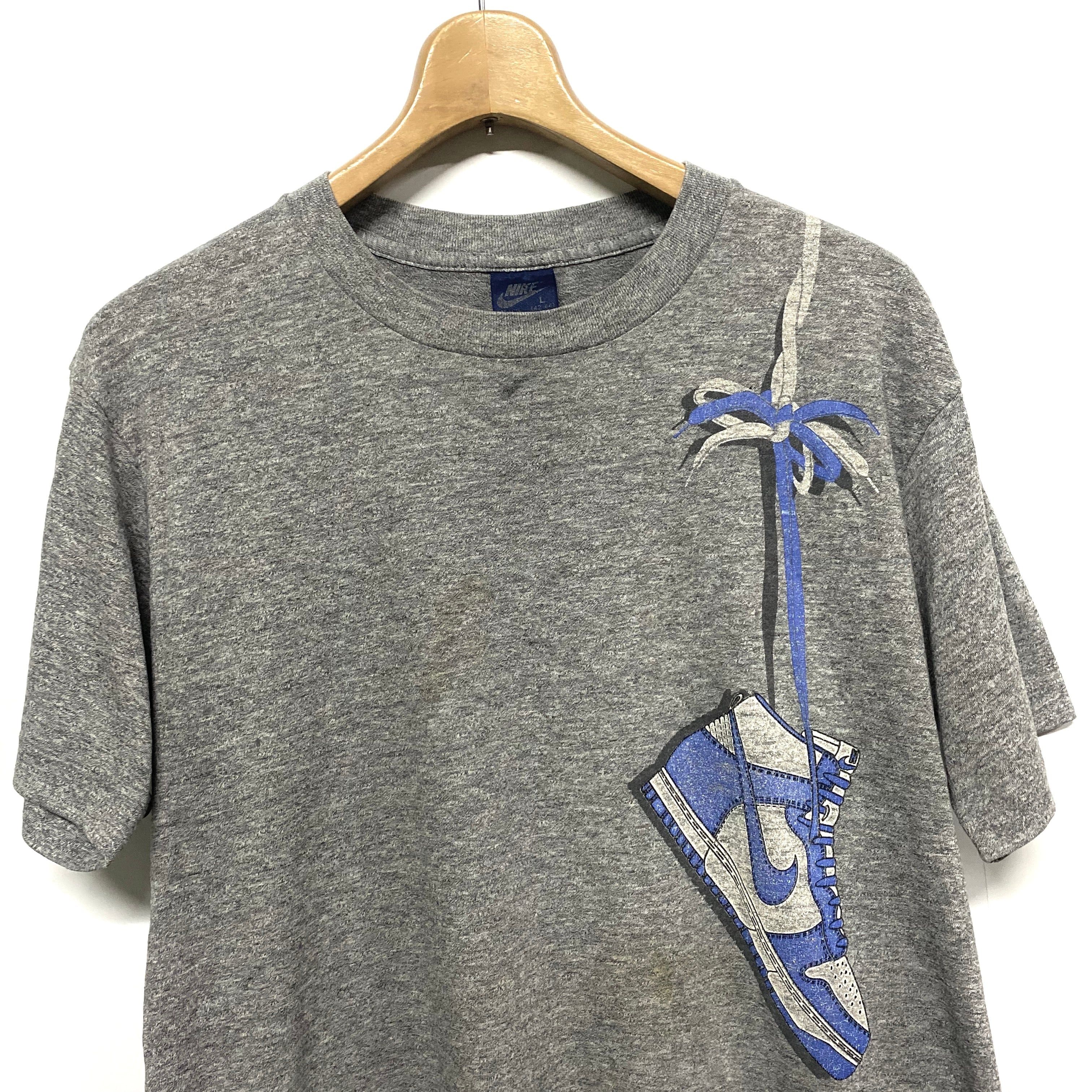 80年代 ヴィンテージ NIKE ナイキ 肩掛け Tシャツ 霜降り レーヨン混 L 