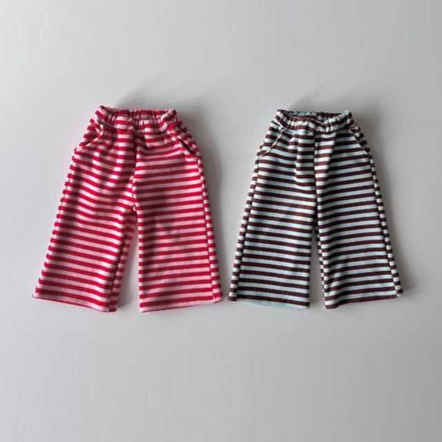 ルプティモ / le petit mo / ストライプターンアップパンツ / 韓国子供服 / キッズ / 26winter〖取寄〗*XS~XL*