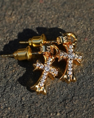 【最高級】クロスチャームピアス【BB25037】