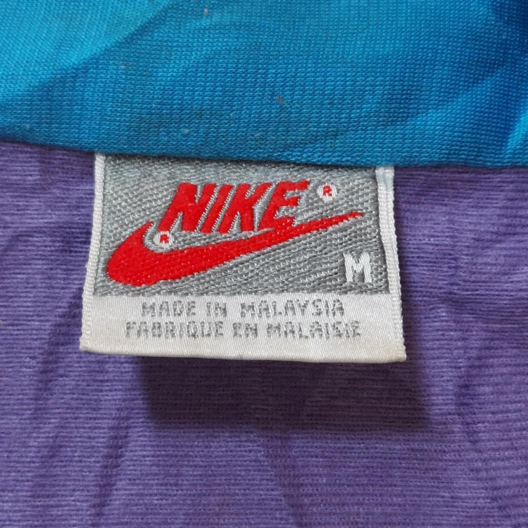 NIKE ナイキ トラックジャケット 90s 配色 ロゴ刺繍 M 紫 グレー 青 | fuufu powered by BASE