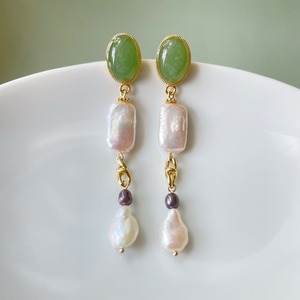 Shine green pearl ピアス／イヤリング