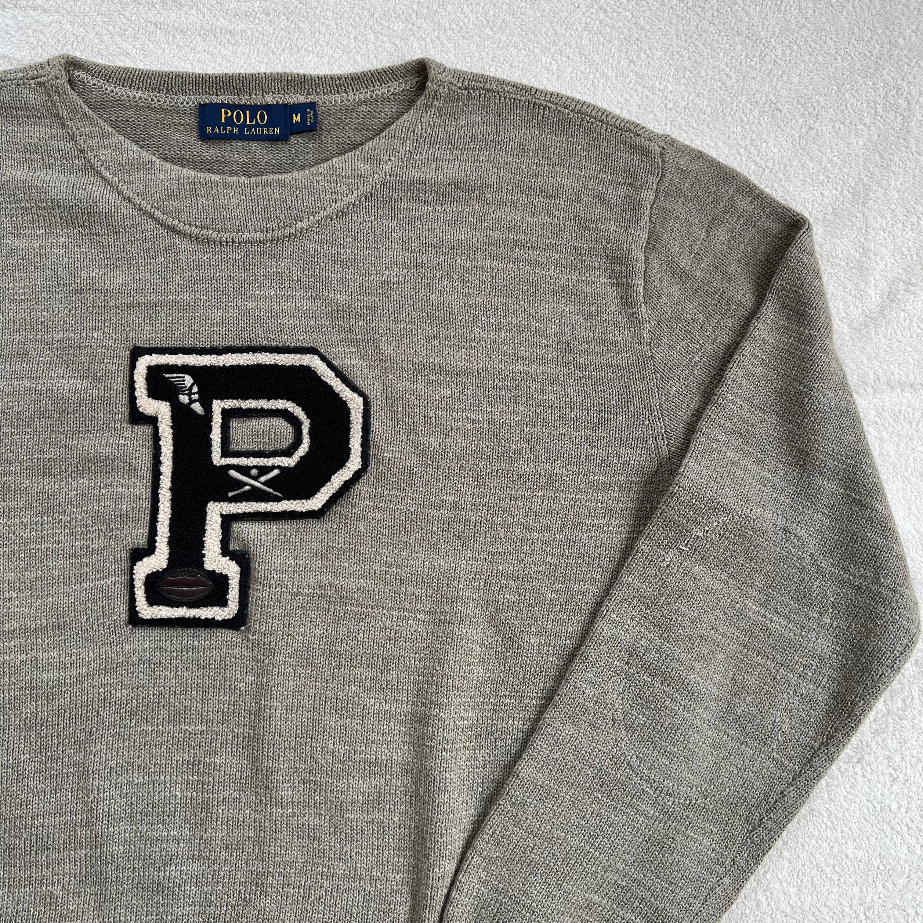 Ralph Lauren ニット セーター M ラルフローレン レタード ワッペン