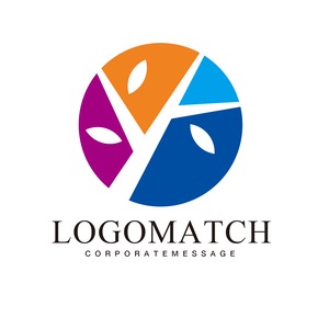 カラフルな木のロゴ