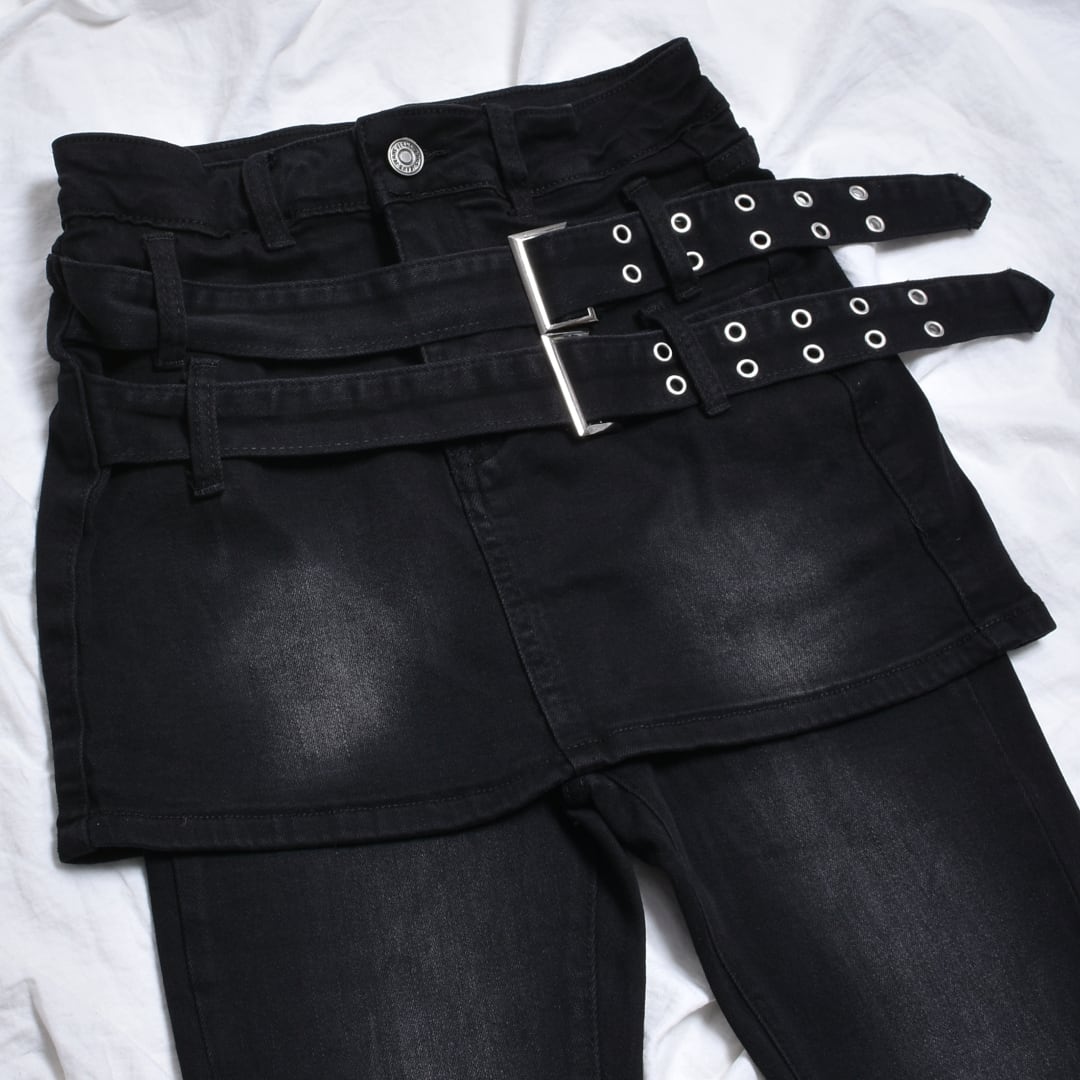 Wベルトレイヤードフレアパンツ | VOLCAN&APHRODITE