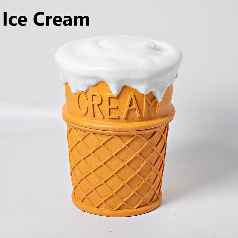 【521】アイスクリーム型 スツール スツール ユニーク 食品 モチーフ オットマン ドレッサーチェア サイド