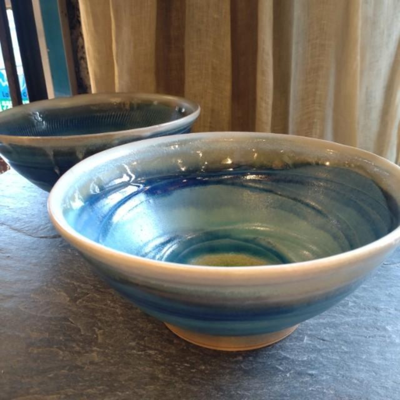 [Mashiko Ware] Mashiko Ware Noodle Bowl Turqoise Noodle Udon Soba Ramen Meal Made in Japan