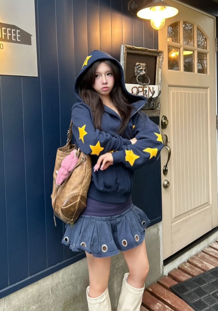 Shhh Design Zip Hoodie (Navy) | Pay ID