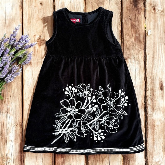 【KIDS】velours embroidery dress size:3T