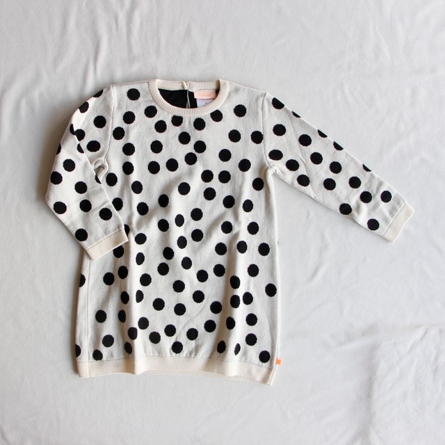 《tinycottons 2015AW》big dots dress knit / creme / 4Y