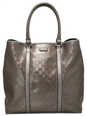 グッチ トートバッグ 223668 GG柄 インプリメ GG メタリック レディース トート グレージュ GUCCI 【中古】10032302