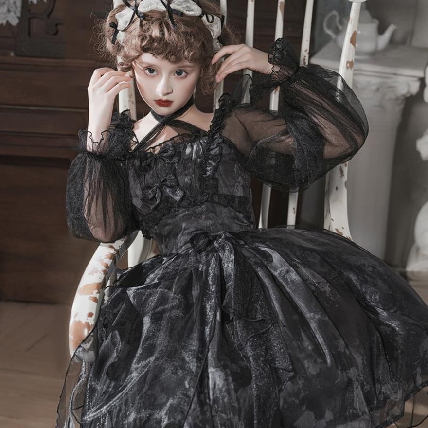 ハロウィン コスプレ 衣装 ゴスロリ ドレス かわいい 黒 ディズニー ユニバ