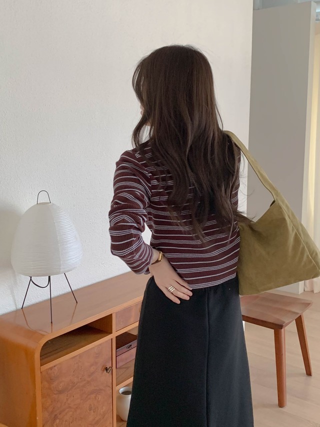 (予約) AREING / Mont belle stripe cardigan 3color