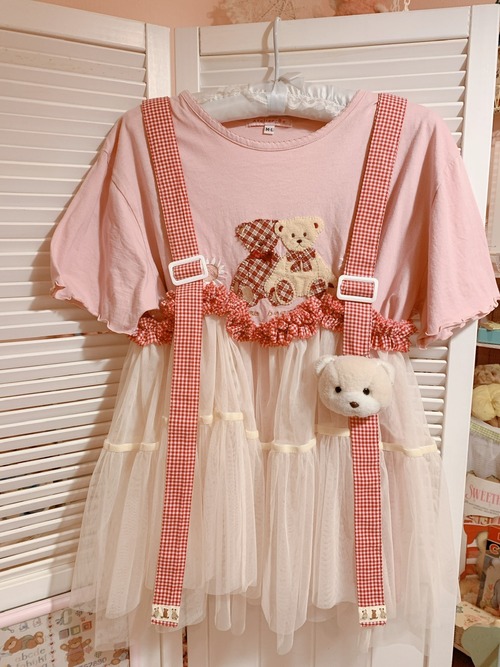 くまちゃん付きリメイクキャミ♡の画像