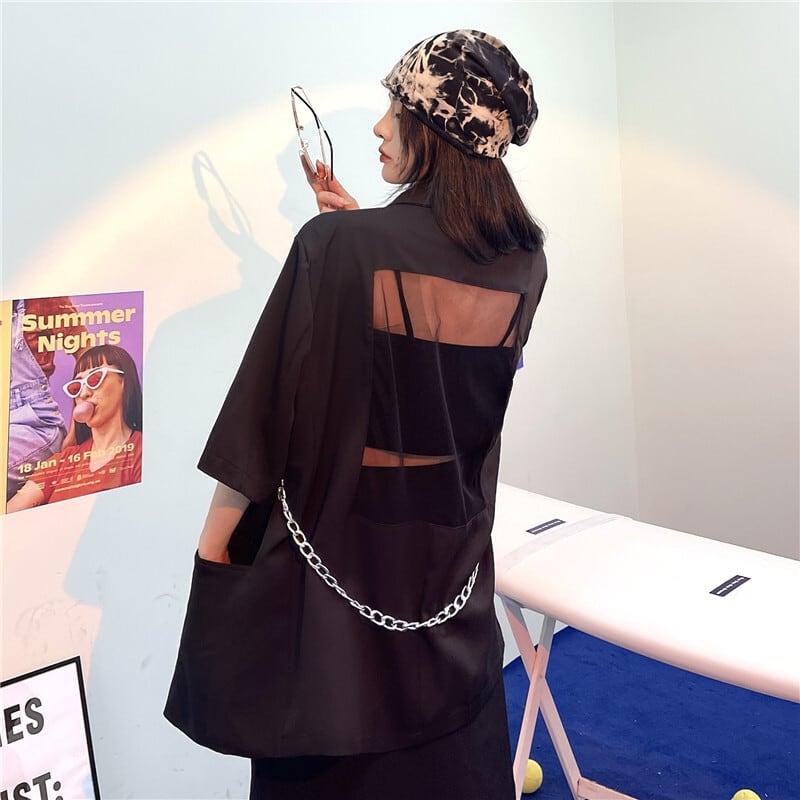 ダークサマールーズバックメッシュカジュアル 夏物 ステッチ ケッペル95139976360