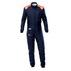 IA0-1876-A01#249 ONE-S AIR OVERALL FIA 8856-2018 NAVY BLUE / FLUO ORANGE