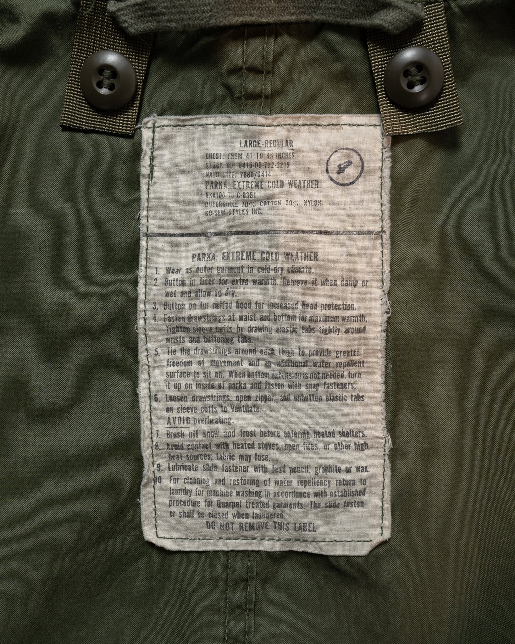 LARGE】 U.S.Army M-65 Field Parka Shell アメリカ軍 M65 LARGE】 U.S.Army M-65 Field Parka Shell アメリカ軍 M65