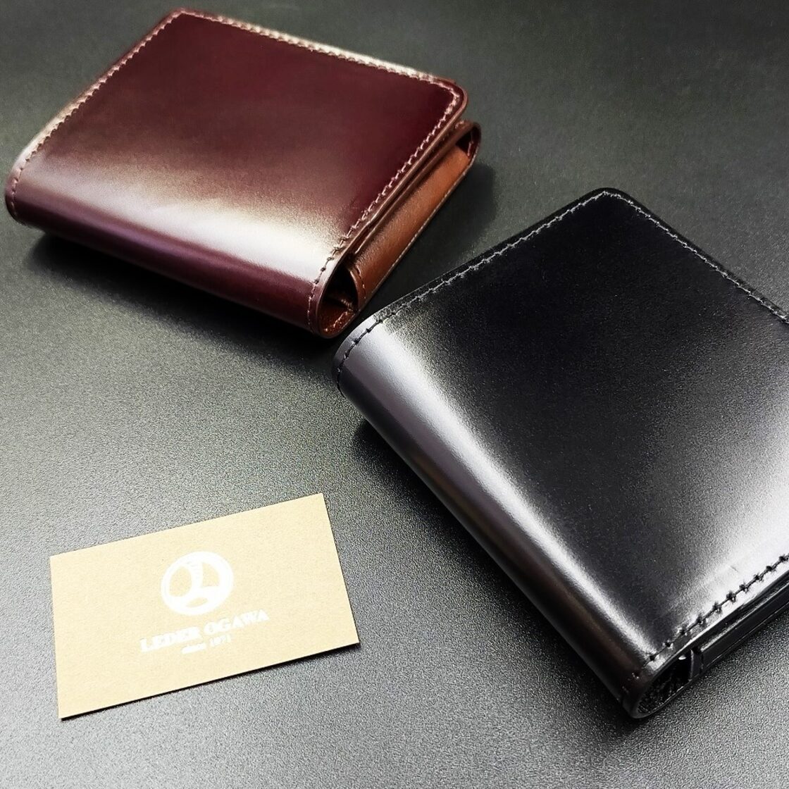 ブラック 黒 コードバン 馬革 長札入 レーデルオガワ社 1000 日本製  