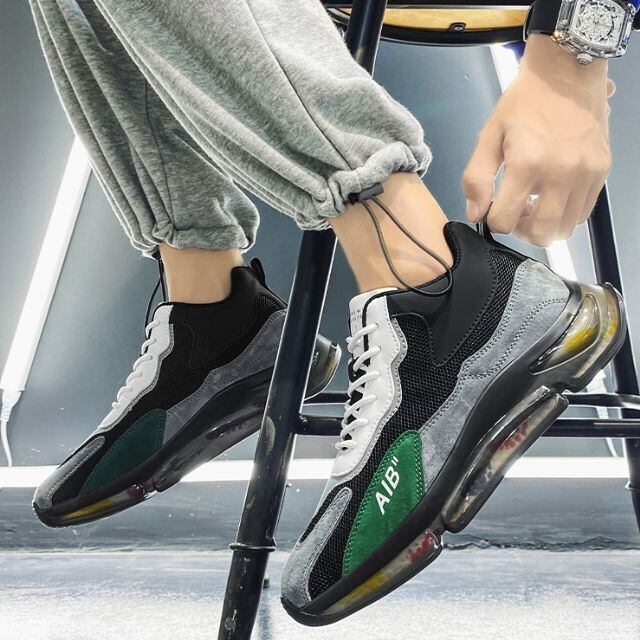 【予約販売】スニーカー ダッド メンズ アグリー 韓国 スニーカー 厚底 靴 ベージュ ブラック グリーン スエード カラフル お洒落 カジュアル ストリート 24.5cm/25cm/25.5cm/26cm/26.5cm/27cm