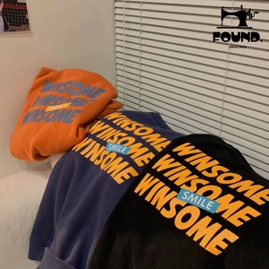 "WINSOME SMILE Slogan" Crewneck Sweatshirt(FD444)