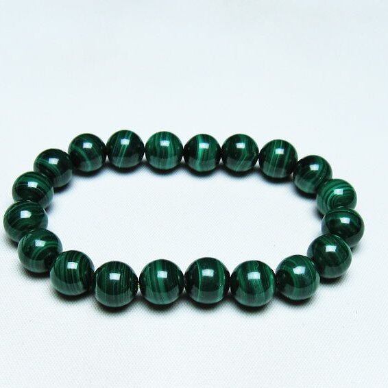 マラカイト ブレスレット 10mm 一点物 メール便可 [M便 1/10] 111-40387