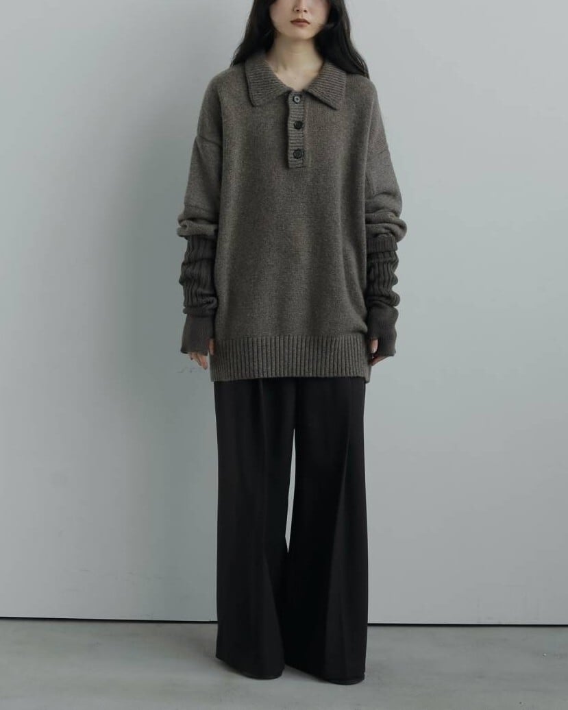 anuke(アンヌーク) Wool Polo Knit | サウスオレンジ｜メンズ