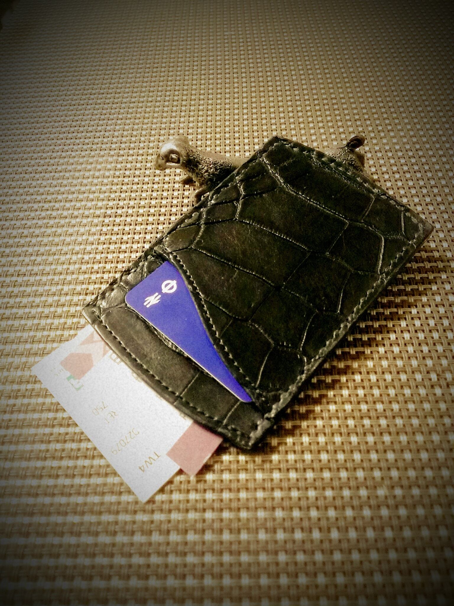 ブラッククロコダイルパスケース