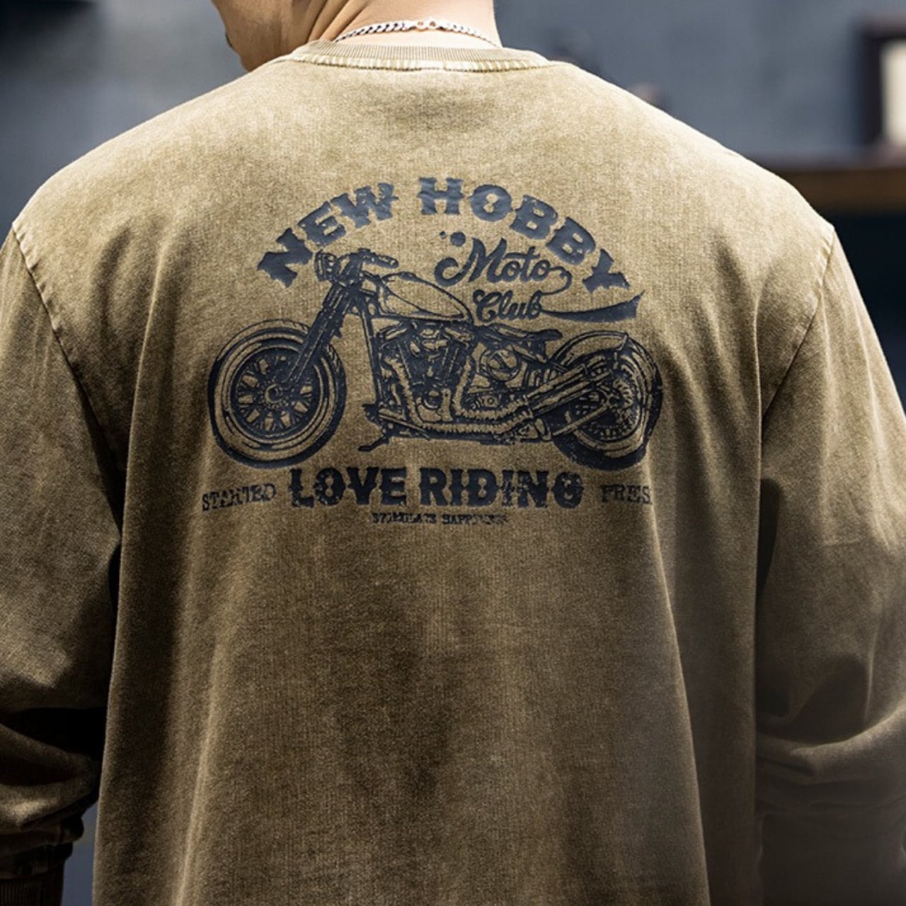 バックプリント クルーネック ロングスリーブシャツ 00350