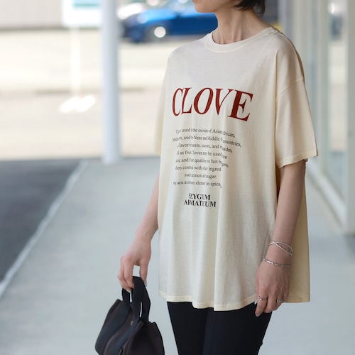 【営業日15:00迄のご注文は当日発送可能】CHIGNON (シニヨン） トロ味ジャージ　２FACE　ロゴプリント Tee =CLOVE=