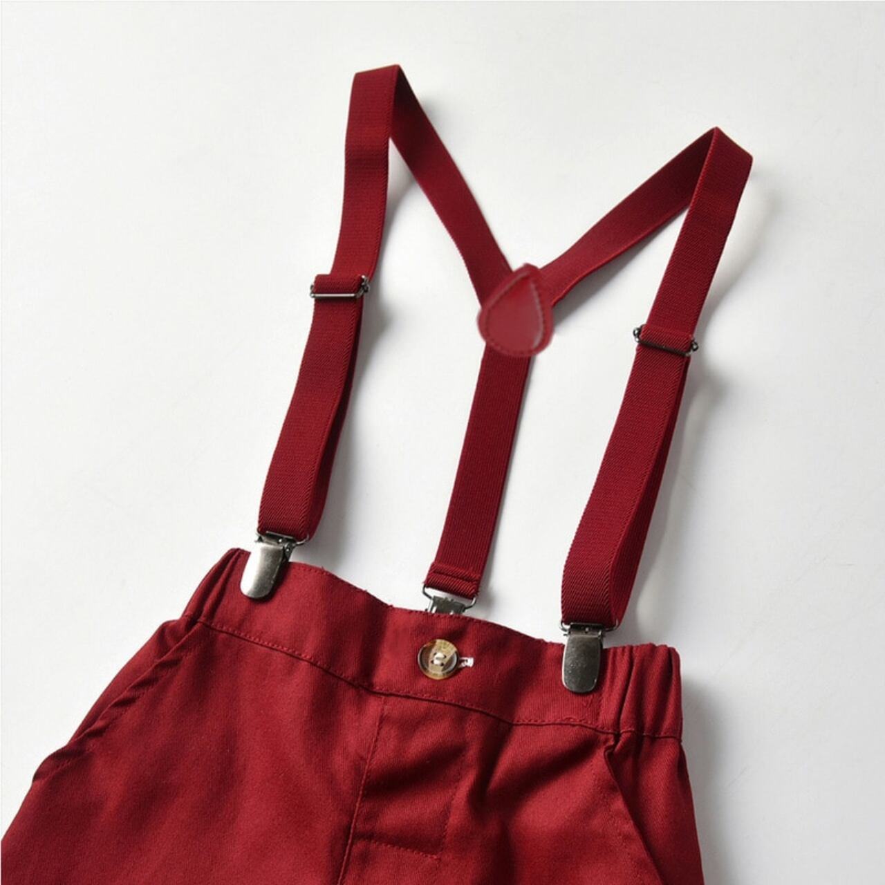 christmas boy suspenders │クリスマス 男の子 サスペンダー 上下セット 3歳〜4歳 チェック柄 蝶ネクタイ 子供