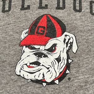 【KNIGHTS APPAREL】カレッジ ジョージア大学 ブルドックス Georgia Bulldogs プリント Tシャツ 半袖 LARGE アーチロゴ グレー us古着