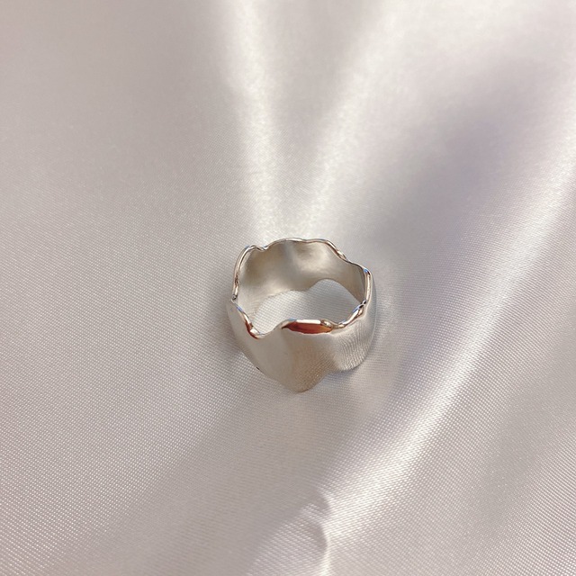 wave metal ring L