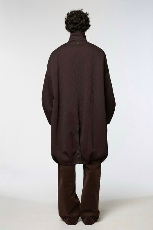 Omar Afridi【BALOONED COCOON COAT -BURGUNDY-】 | lloomm