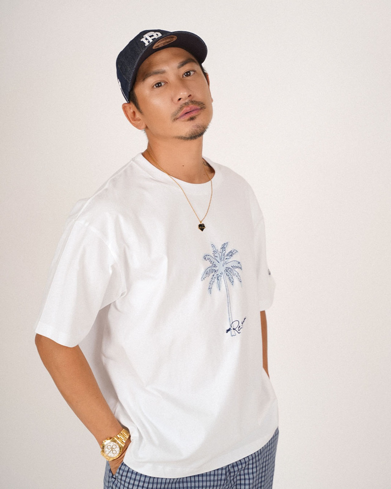 【#Re:room】PALM TREE EMBROIDERY T-SHIRT［REC920］