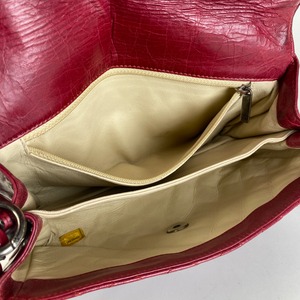【最終処分SALE】CHANEL シャネル ココマーク  ラムスキン ショルダーバッグ レッド A-7576