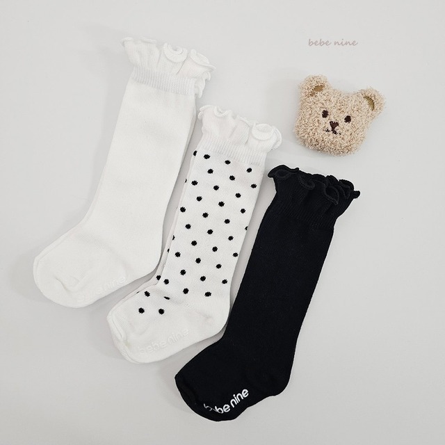 【即納】bebenine/nine frill knee socks