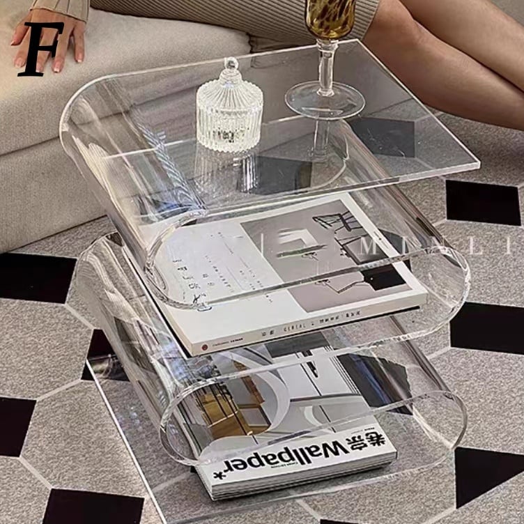 ウェーブ サイドテーブル うねうね 波 机 マガジンラック