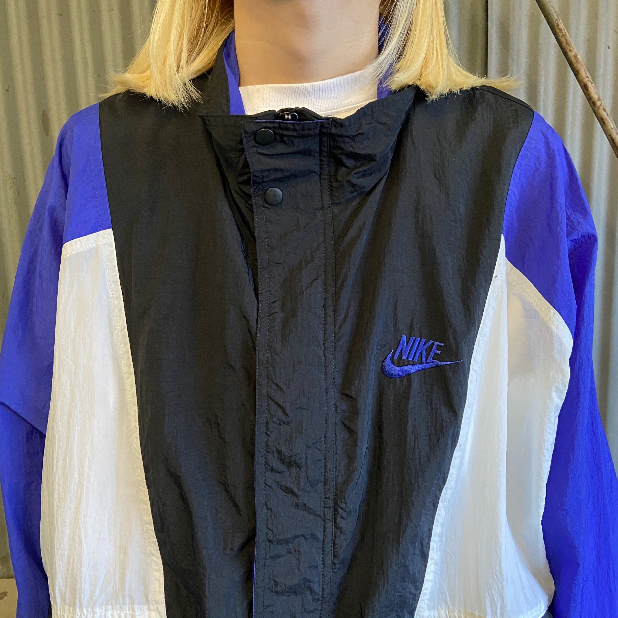 90年代 銀タグ NIKE ナイキ ナイロンジャケット メンズXL 古着 90s 