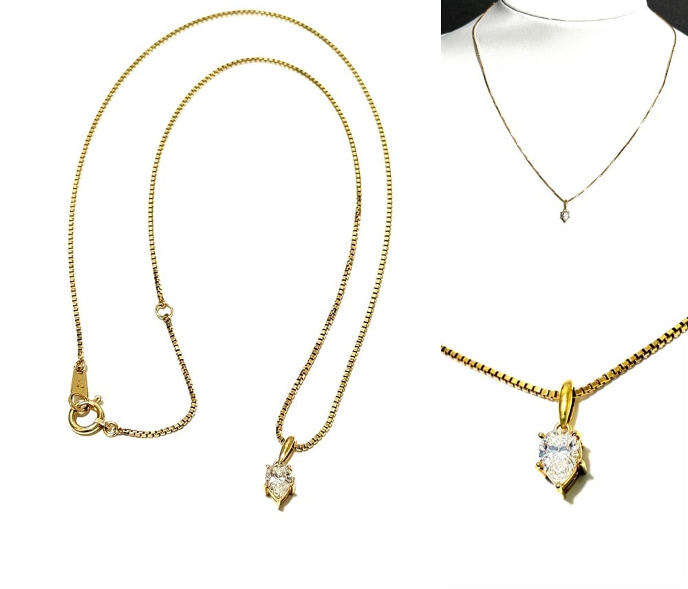 美品❗️ モニッケンダム✨D0.22&0.09CT✨k18ダイヤモンドネックレス MONNICKENDAM モニッケンダム ペアシェイプ ダイヤモンド ネックレス