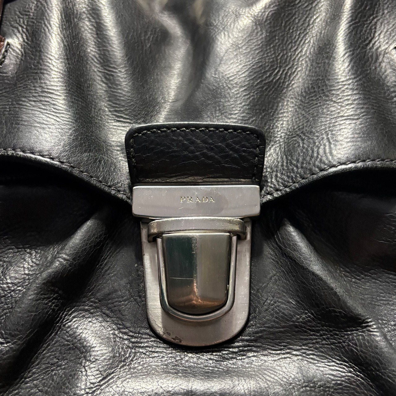 PRADA two-tone leather briefcase