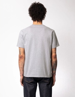 Nudie jeans 2022 ヌーディージーンズ SUMMER COLLECTION Roy Logo Tee Greymelange 半袖teeシャツ グレー