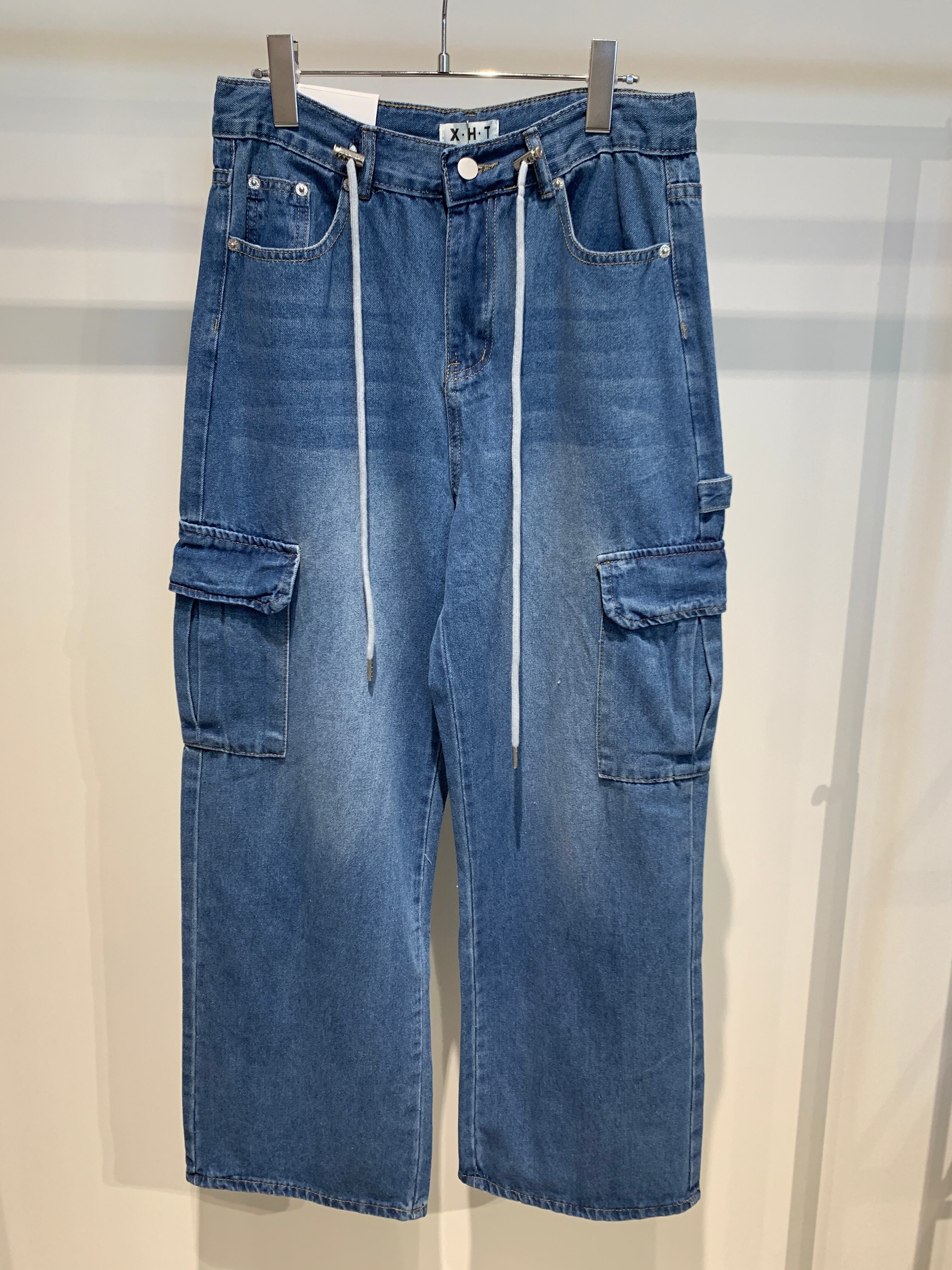 waist string cargo denim