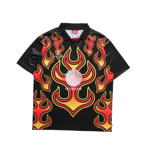 【HELLRAZOR】FIRE SOCCER  JERSEY(BLACK)〈国内送料無料〉