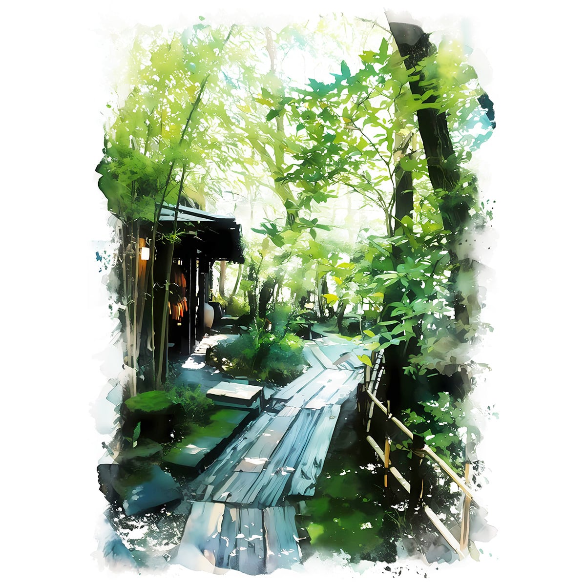 水彩画 風景 原画 インテリアにおすすめ 絵 水彩画原画 ドライブ日和・江ノ電鎌倉高校前踏切 ＃707 | syoumei